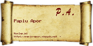 Papiu Apor névjegykártya